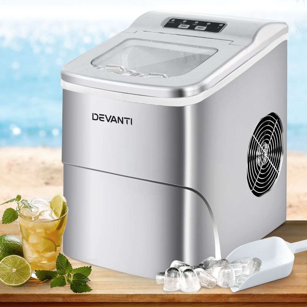 Devanti 12kg Ice Maker Machine Silver - SportZone.co.nz
