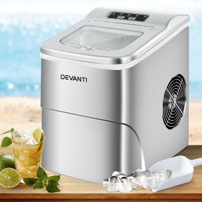 Devanti 12kg Ice Maker Machine Silver - SportZone.co.nz