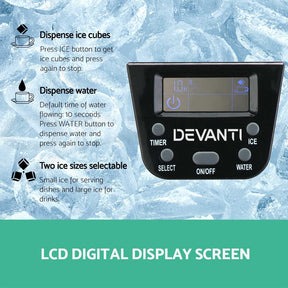 Devanti 12kg Ice Maker Machine with Water Dispenser - SportZone.co.nz