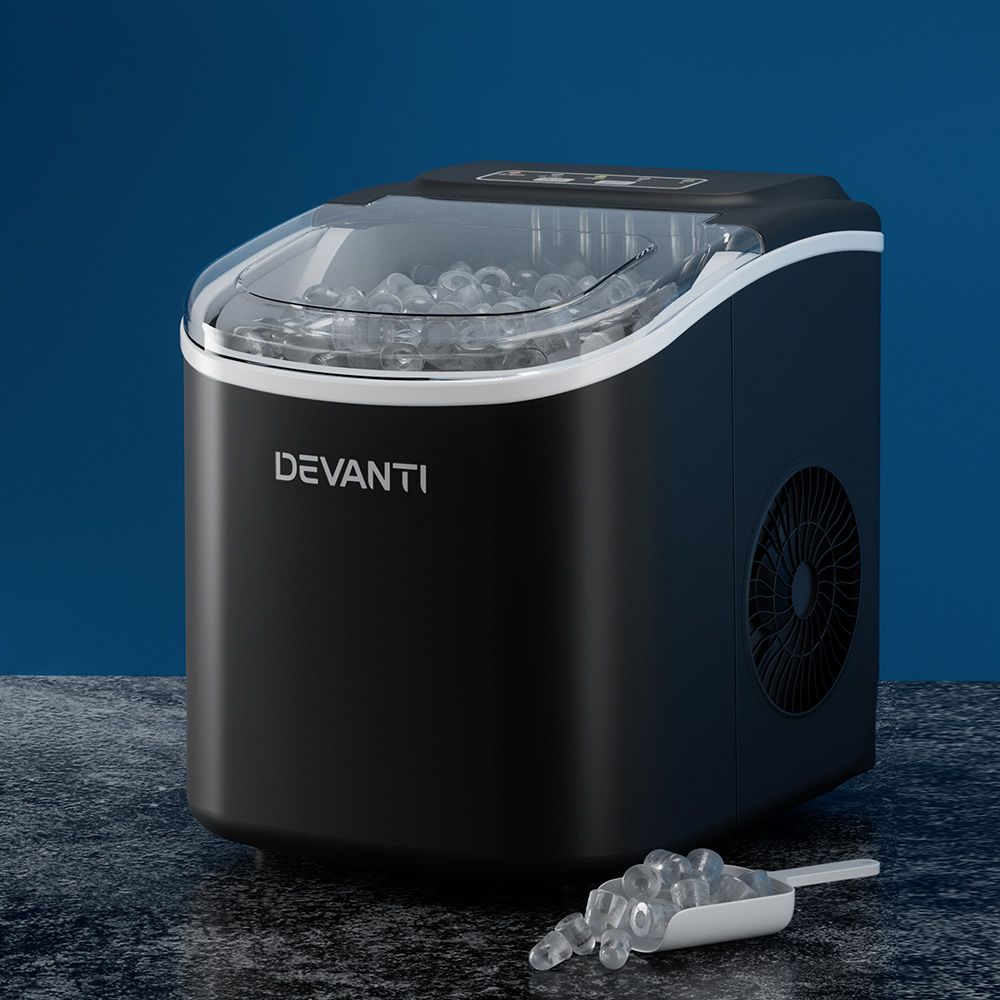 Devanti 12kg Ice Maker Machine w/Self Cleaning Black - SportZone.co.nz