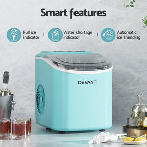 Devanti 12kg Ice Maker Machine w/Self Cleaning Green - SportZone.co.nz