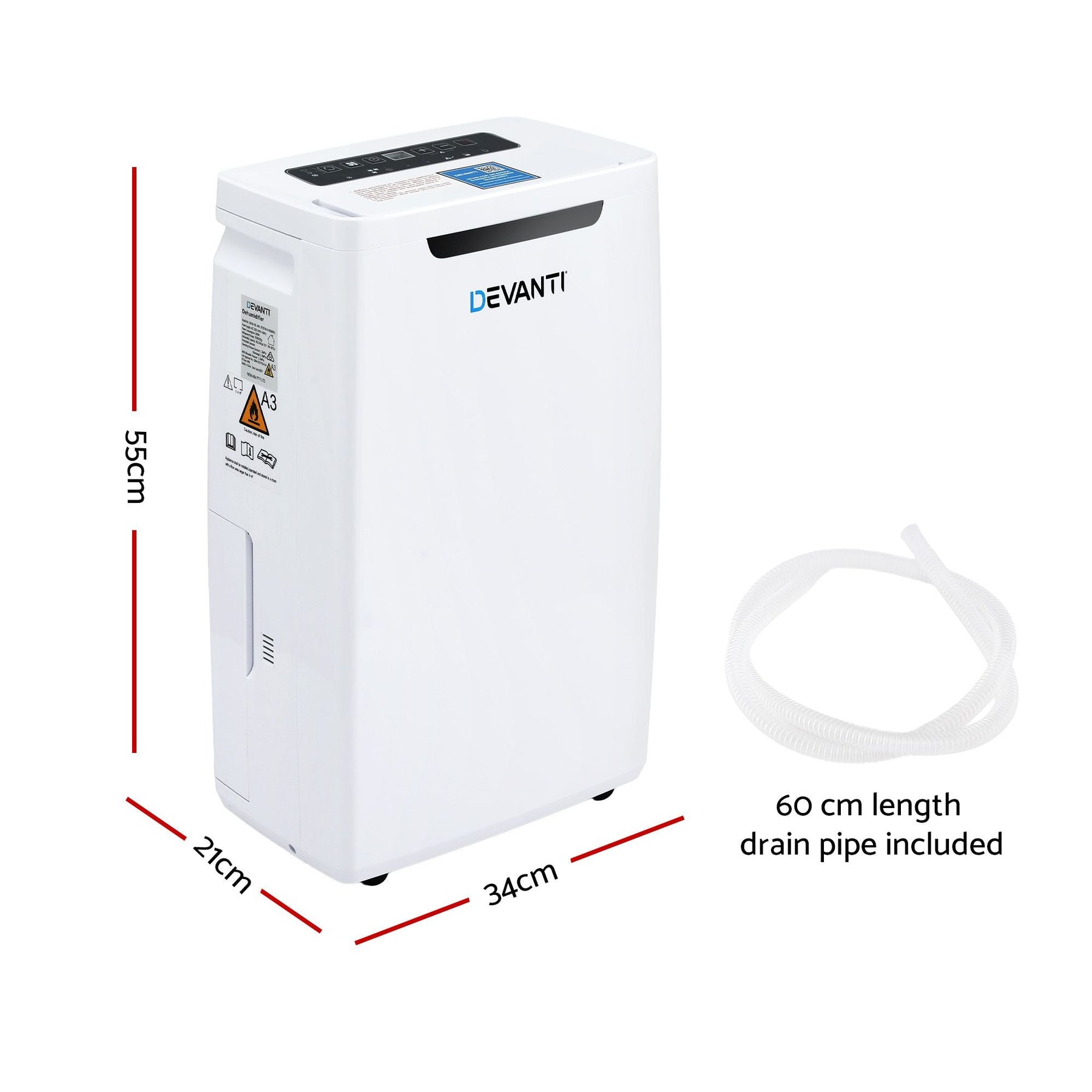 Devanti 16L Dehumidifier Portable Air Dryer Moisture Absorber 5.5L Water Tank Home - SportZone.co.nz