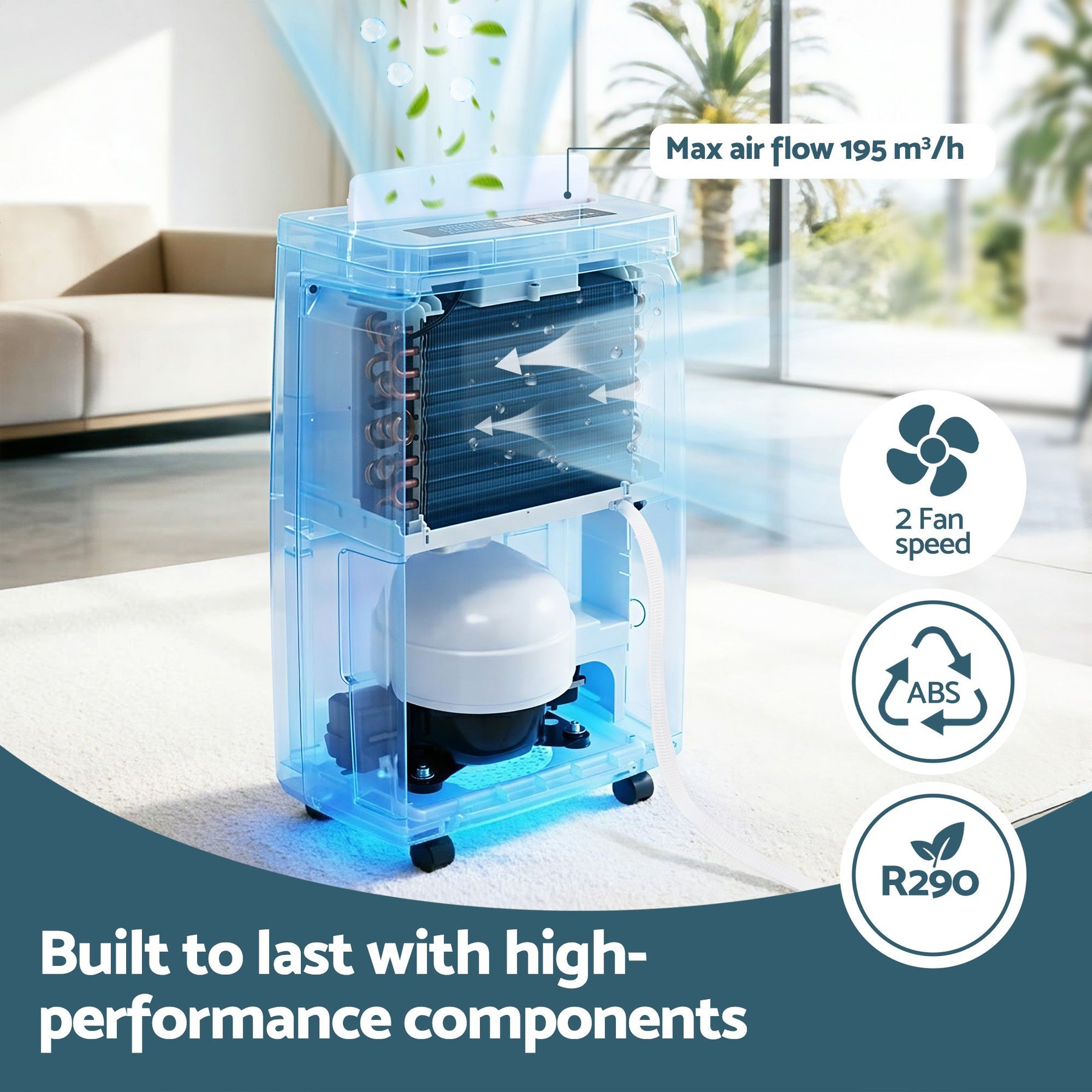 Devanti 16L Dehumidifier Portable Air Dryer Moisture Absorber 5.5L Water Tank Home - SportZone.co.nz