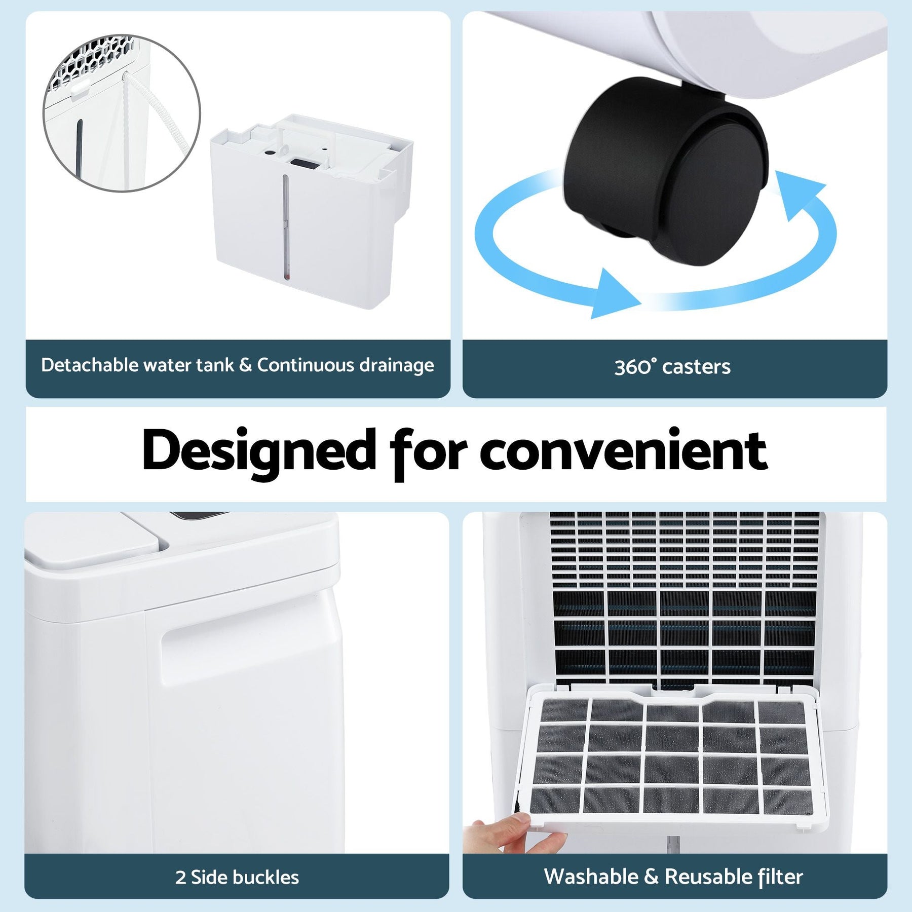 Devanti 16L Dehumidifier Portable Air Dryer Moisture Absorber 5.5L Water Tank Home - SportZone.co.nz