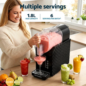 Devanti 1.8L Slushie Machine Maker Frozen Smoothies Milkshakes Black - SportZone.co.nz