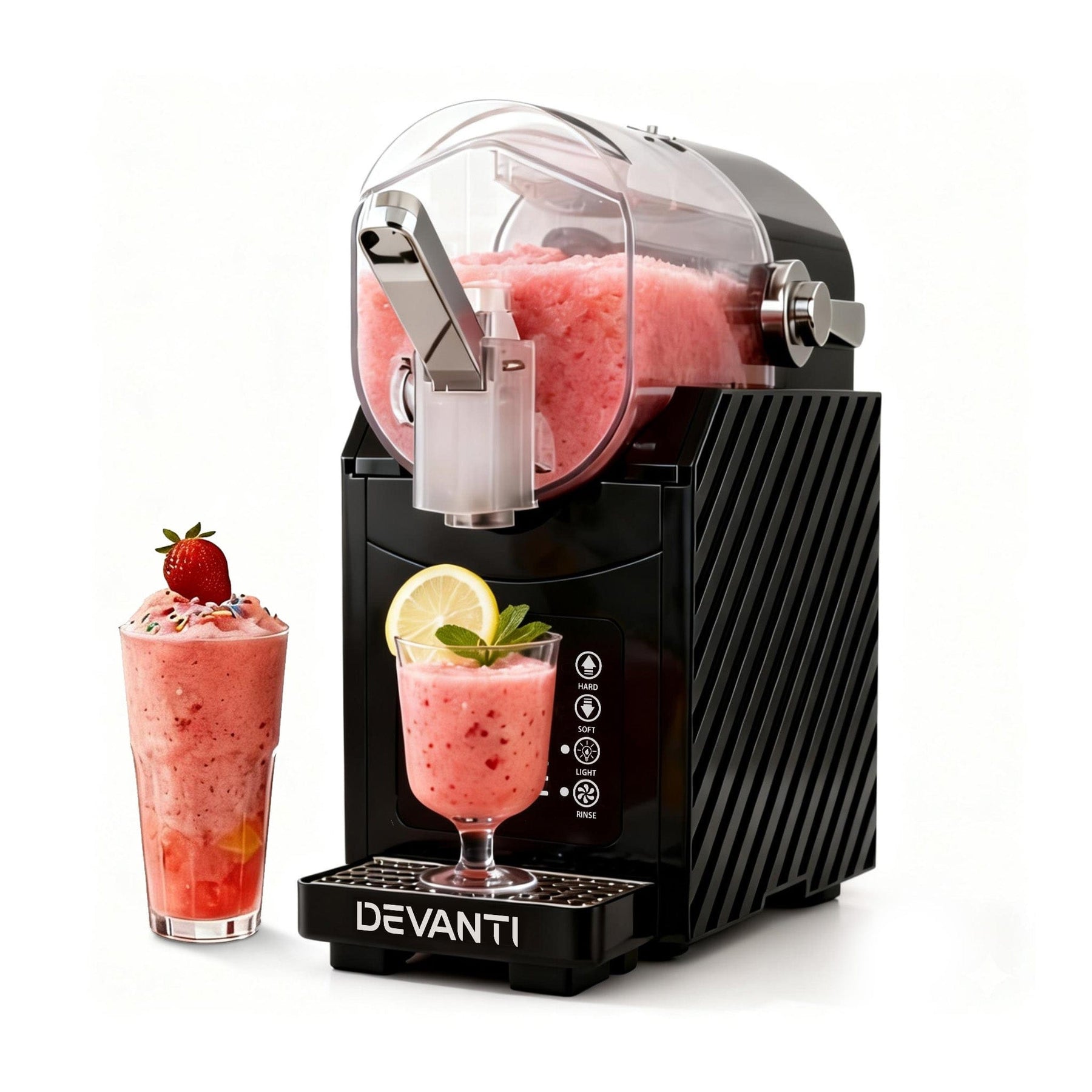 Devanti 1.8L Slushie Machine Maker Frozen Smoothies Milkshakes Black - SportZone.co.nz