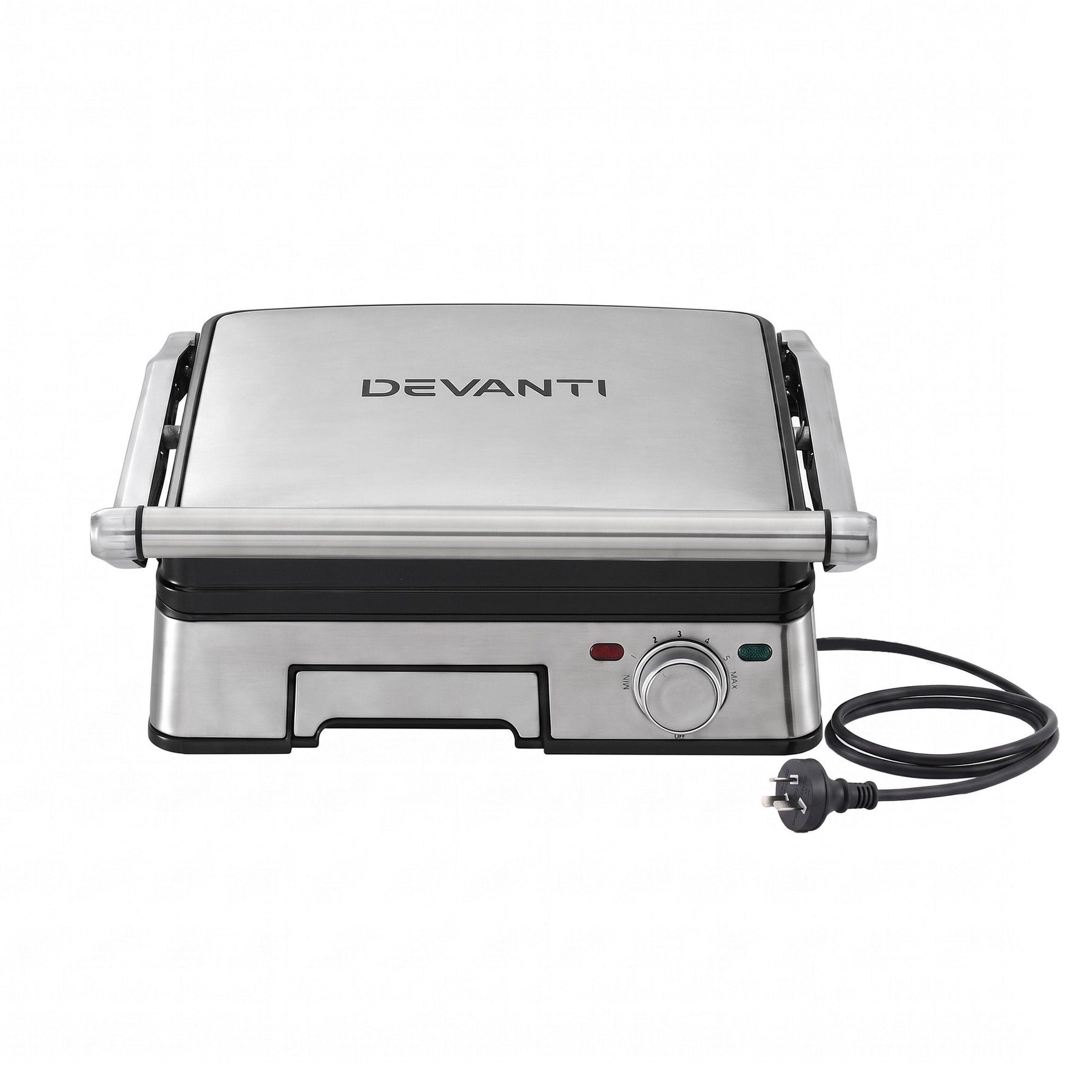 Devanti 2000W 3-in-1 Panini Press Grill Sandwich Maker 180° Open 4 Slice - SportZone.co.nz
