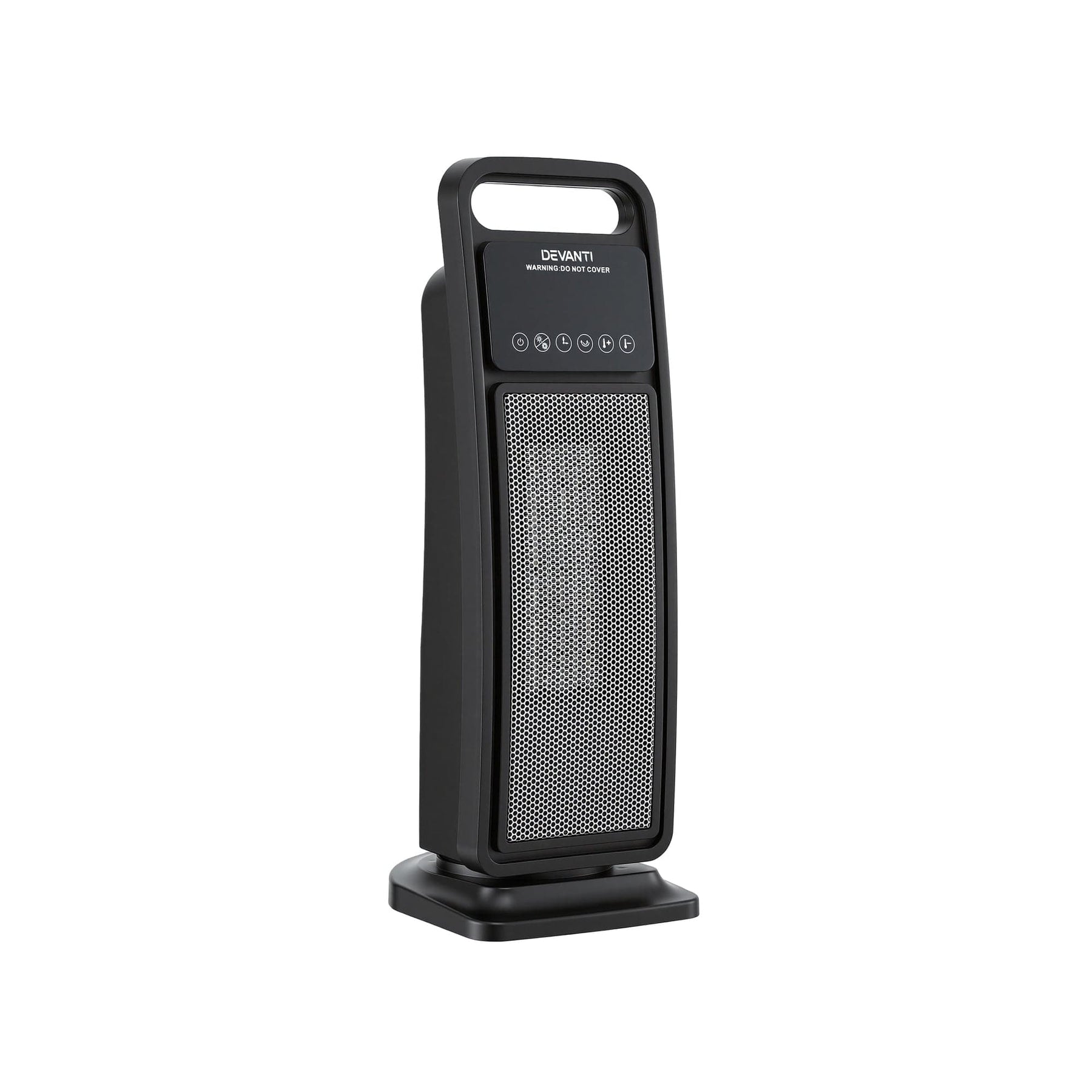 Devanti 2000W Ceramic Tower Heater Space Heaters Indoor Oscillating Black - SportZone.co.nz