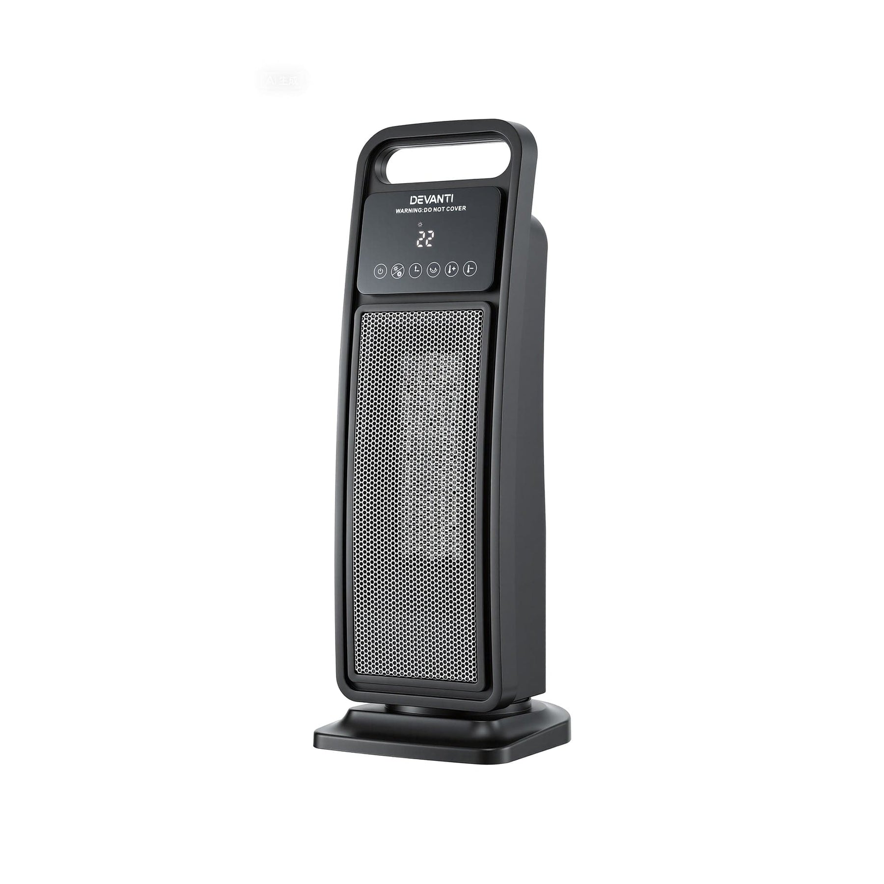 Devanti 2000W Ceramic Tower Heater Space Heaters Indoor Oscillating Black - SportZone.co.nz