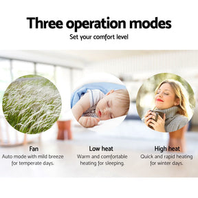 Devanti 2000W Wall Mounted Panel Heater - Black - SportZone.co.nz