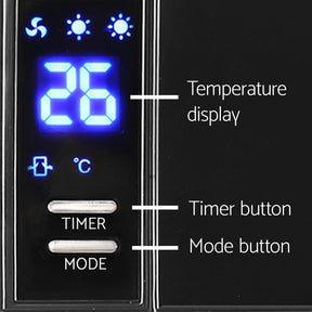 Devanti 2000W Wall Mounted Panel Heater - Black - SportZone.co.nz