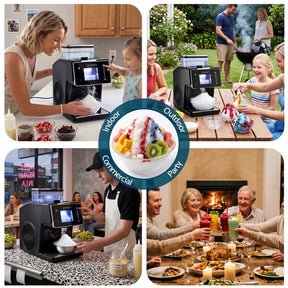 Devanti 20kg/24hr Ice Maker Snowflake Bingsu Shaved Ice Slushie Maker Black - SportZone.co.nz