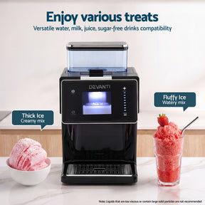 Devanti 20kg/24hr Ice Maker Snowflake Bingsu Shaved Ice Slushie Maker Black - SportZone.co.nz