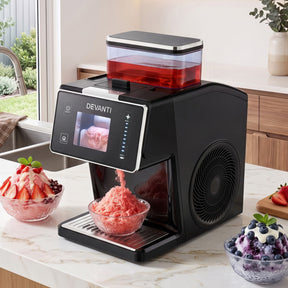 Devanti 20kg/24hr Ice Maker Snowflake Bingsu Shaved Ice Slushie Maker Black - SportZone.co.nz