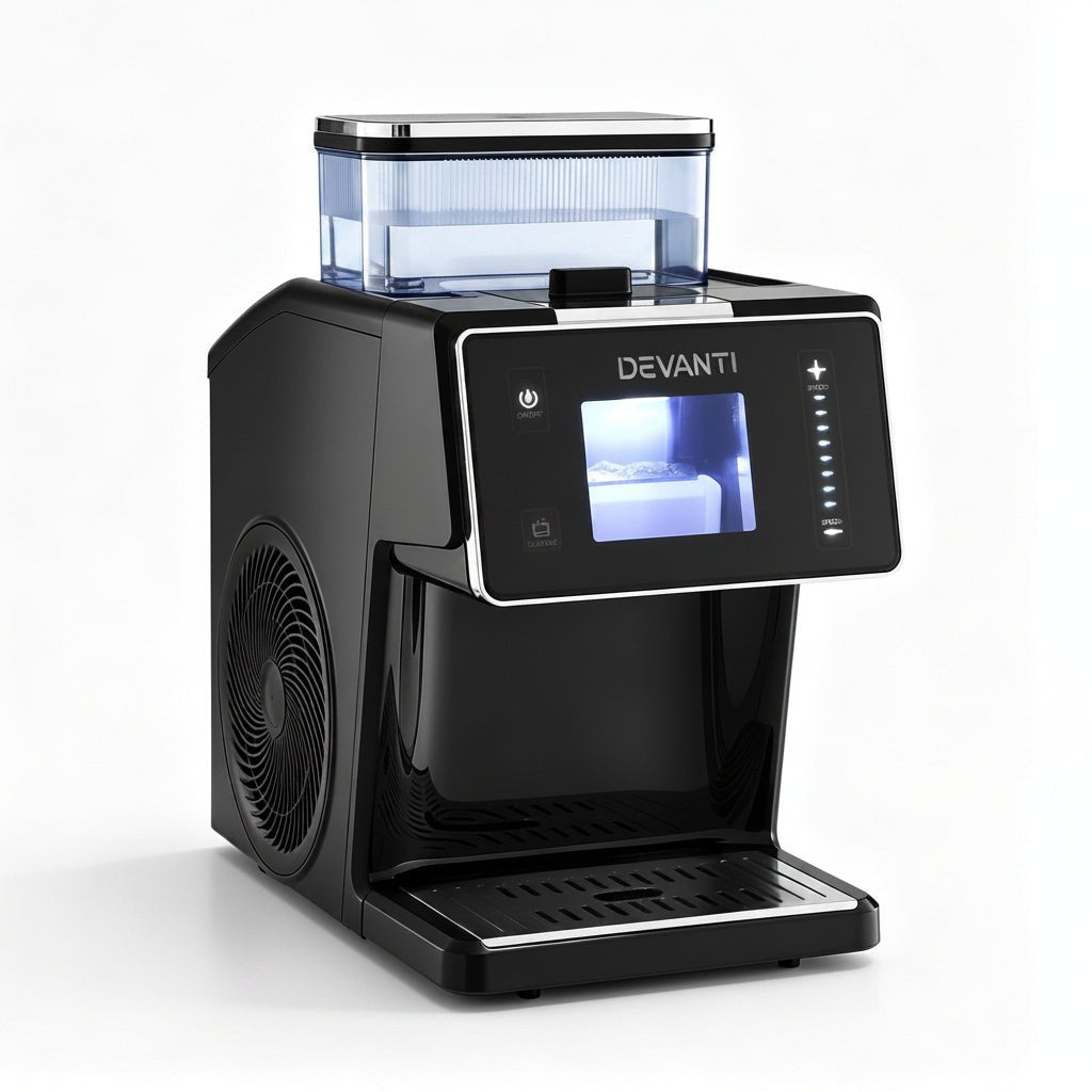 Devanti 20kg/24hr Ice Maker Snowflake Bingsu Shaved Ice Slushie Maker Black - SportZone.co.nz
