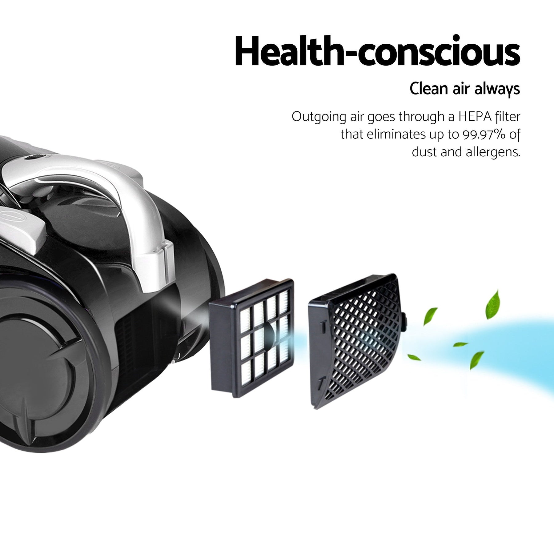 Devanti 2200W Bagless Vacuum Cleaner Black - SportZone.co.nz