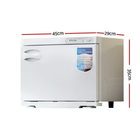 Devanti 23L Towel Warmer UV Sterilizer Heater Cabinet Beauty SPA Salon White - SportZone.co.nz