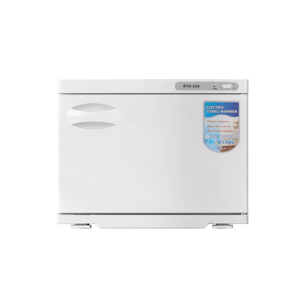Devanti 23L Towel Warmer UV Sterilizer Heater Cabinet Beauty SPA Salon White - SportZone.co.nz