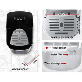 Devanti 2.4L Stainless Steel Portable Ice Cube Maker - SportZone.co.nz