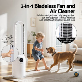 Devanti 2in1 Bladeless Fan Air Purification W/ Remote 88cm - SportZone.co.nz