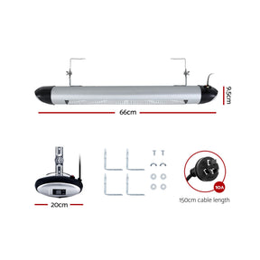 Devanti 2PCS Electric Radiant Strip Heater Indoor Outdoor Patio Remote Control 1500W - SportZone.co.nz