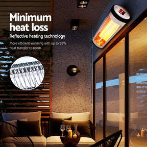 Devanti 2PCS Electric Radiant Strip Heater Outdoor Indoor Patio Infrared Heaters 2000W - SportZone.co.nz