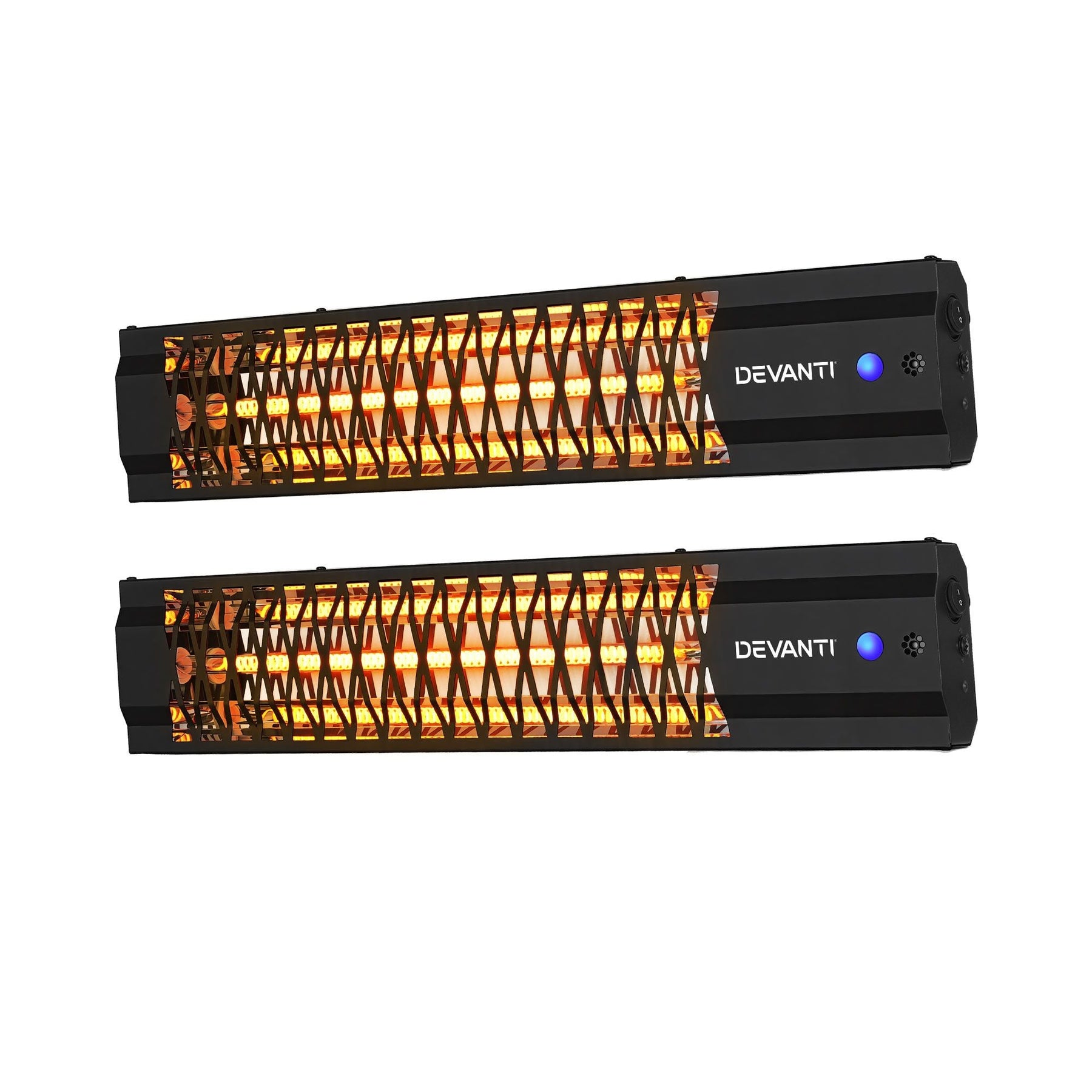 Devanti 2PCS Electric Strip Heater Radiant Infrared Heaters 2000W - SportZone.co.nz