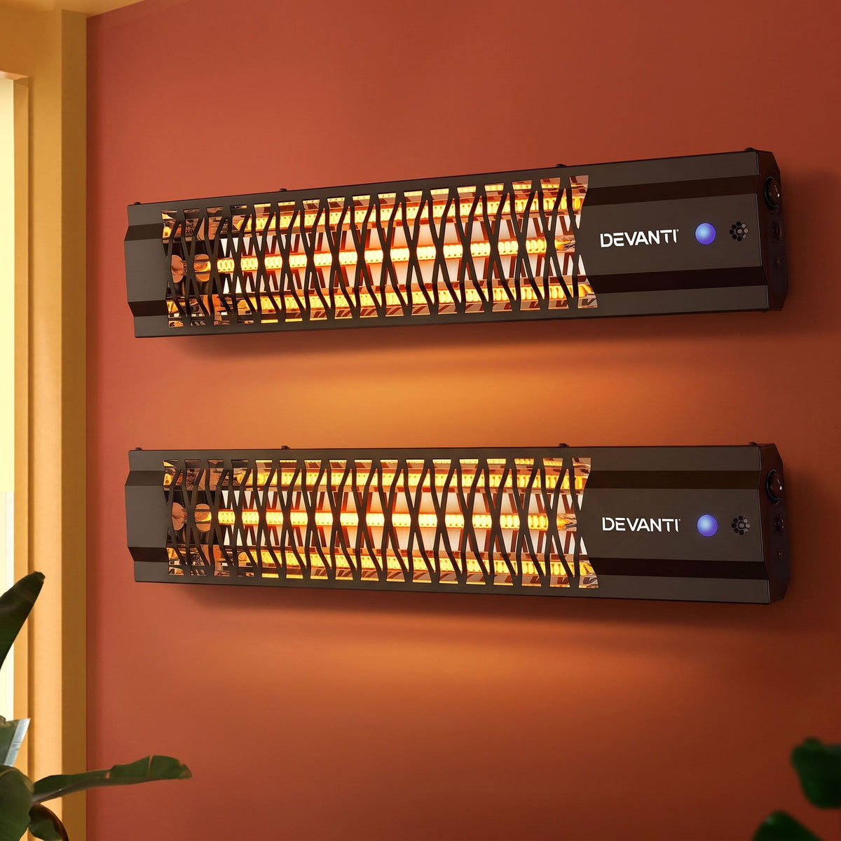 Devanti 2PCS Electric Strip Heater Radiant Infrared Heaters 2000W - SportZone.co.nz