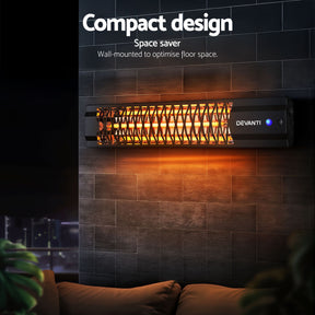 Devanti 2PCS Electric Strip Heater Radiant Infrared Heaters 2000W - SportZone.co.nz