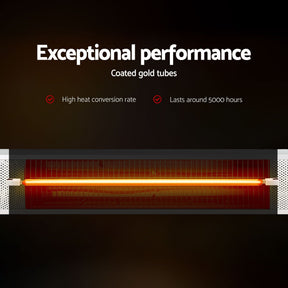 Devanti 2PCS Electric Strip Heater Radiant Infrared Heaters Remote Control 2000W - SportZone.co.nz