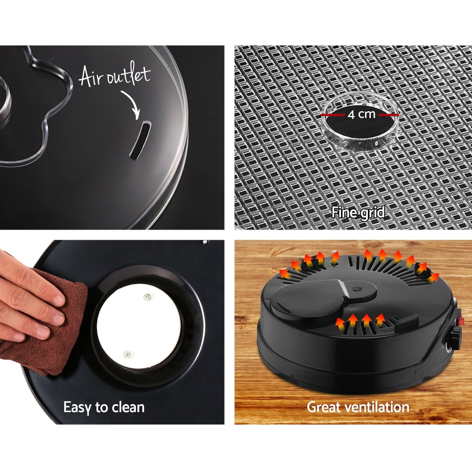 Devanti 5 Trays Food Dehydrator Fruit Dehydrators Pet Beef Jerky Dryer Black - SportZone.co.nz