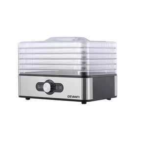 Devanti 5 Trays Food Dehydrator Stainless Steel Tray - SportZone.co.nz