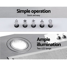 Devanti 520mm Range Hood 52cm Rangehood Stainless Steel - SportZone.co.nz