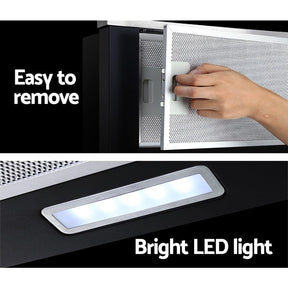 Devanti 600mm Range Hood 60cm Slide out Rangehood Stainless Steel - SportZone.co.nz