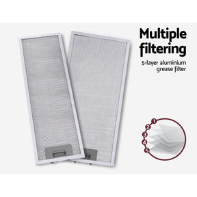 Devanti 600mm Range Hood 60cm Slide out Rangehood Stainless Steel - SportZone.co.nz