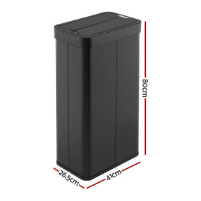 Devanti 70L Automatic Sensor Kitchen Bin – Touchless Smart Rubbish Bin - Black - SportZone.co.nz