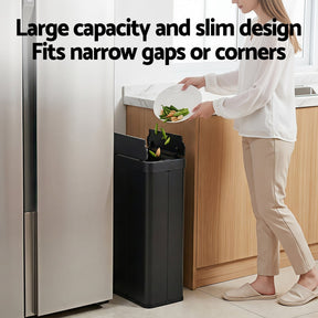 Devanti 70L Automatic Sensor Kitchen Bin – Touchless Smart Rubbish Bin - Black - SportZone.co.nz