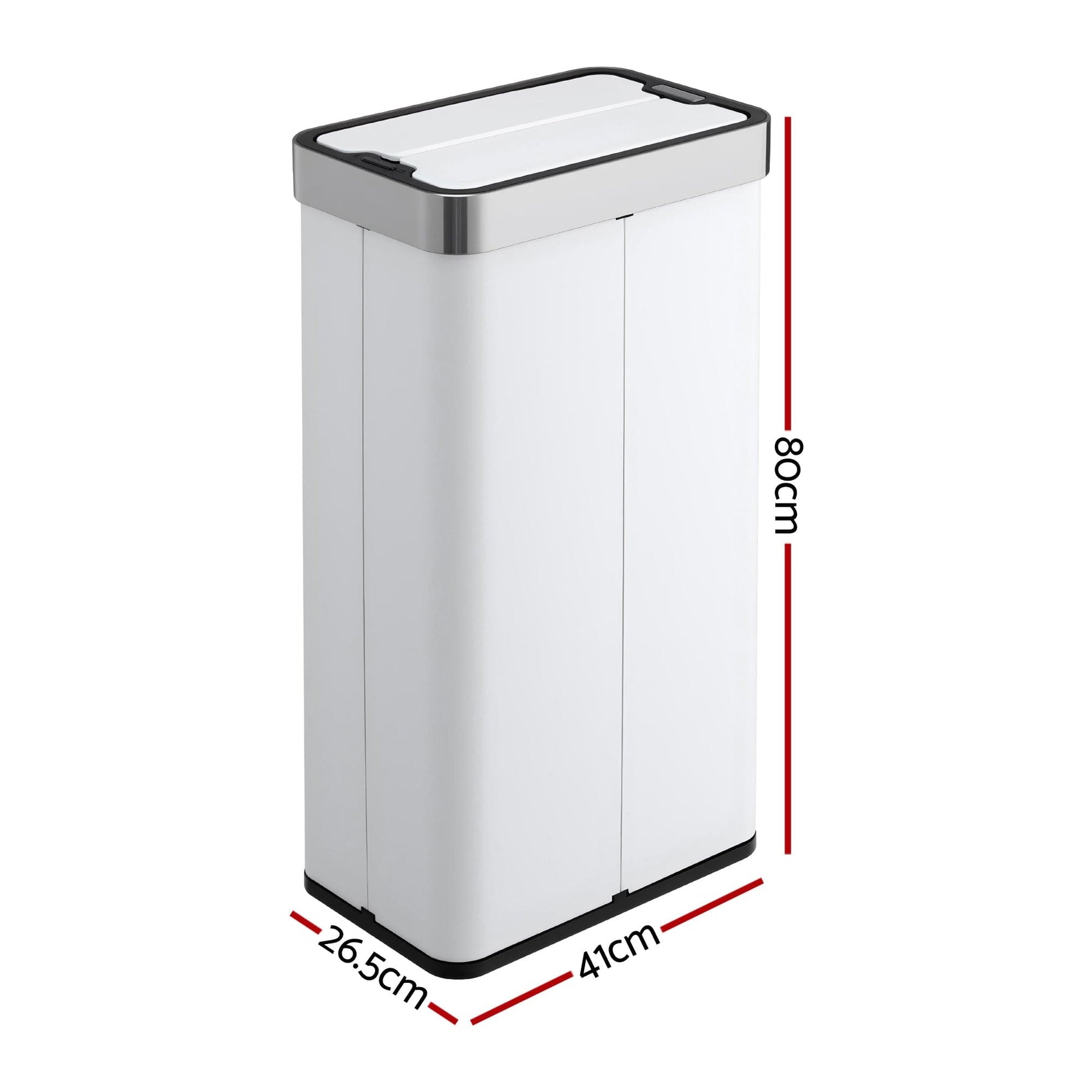 Devanti 70L Automatic Sensor Kitchen Bin – Touchless Smart Rubbish Bin - White - SportZone.co.nz