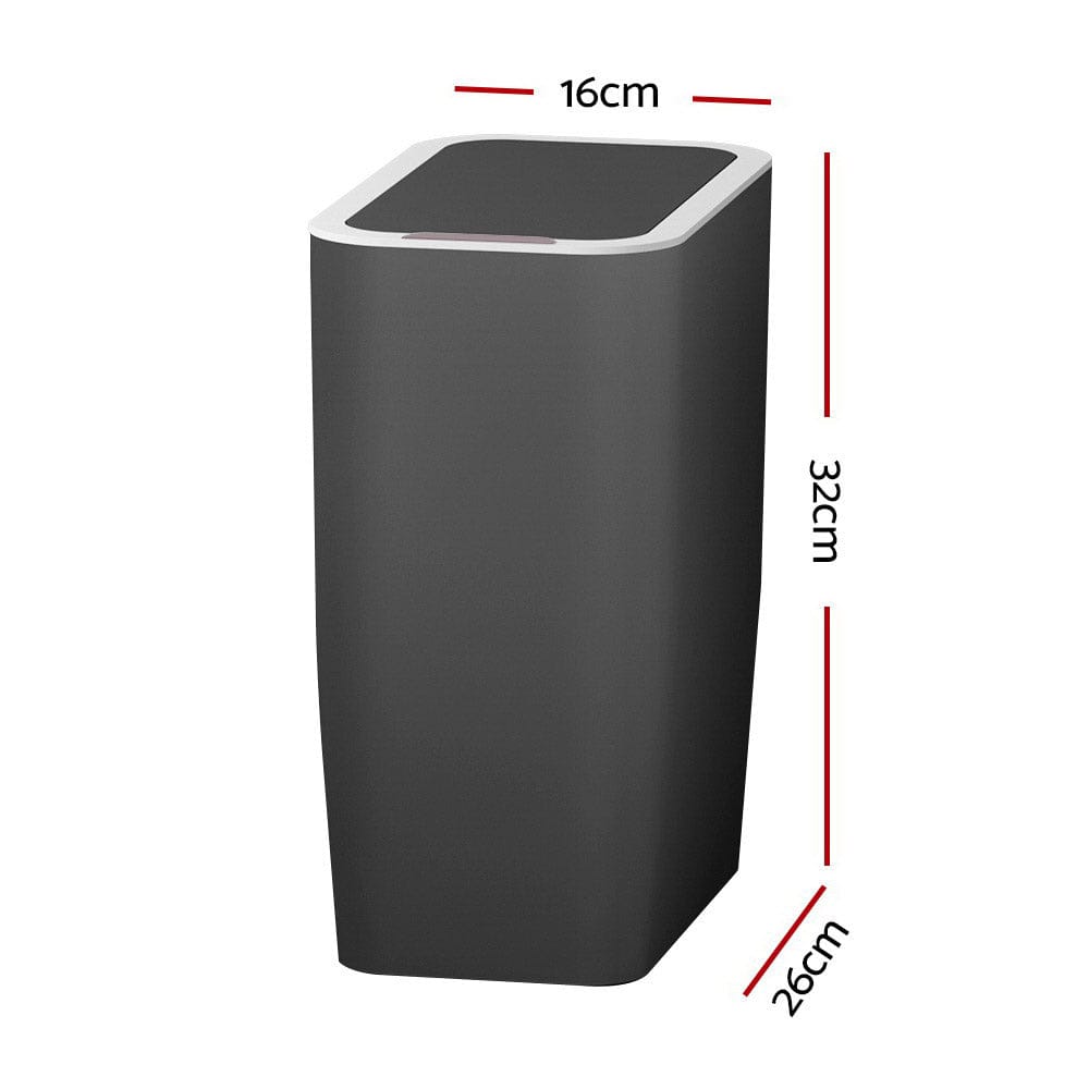 Devanti 9L Motion Sensor Bin Rubbish Automatic Ash Black - SportZone.co.nz