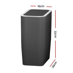 Devanti 9L Motion Sensor Bin Rubbish Automatic Ash Black - SportZone.co.nz
