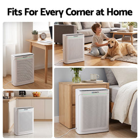 Devanti Air Purifier H12 HEPA Cleaner PM2.5 Display Spare Filter White - SportZone.co.nz