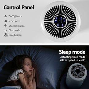 Devanti Air Purifier HEPA Filter Home Purifiers Dust Sensor PM2.5 Remover - SportZone.co.nz