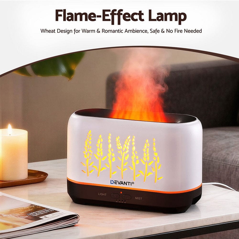 Devanti Aroma Diffuser Aromatherapy Flame 200ml - SportZone.co.nz
