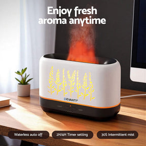 Devanti Aroma Diffuser Aromatherapy Flame 200ml - SportZone.co.nz