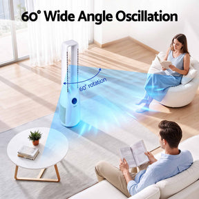 Devanti Bladeless Tower Fan 100cm 2-in-1 Cooling Airflow Purifying Remote - SportZone.co.nz
