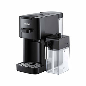Devanti Capsule Coffee Pod Machine with Milk Frother, Black - SportZone.co.nz