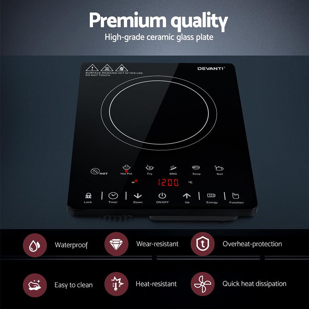 Devanti Electric Ceramic Cooktop 30cm - SportZone.co.nz