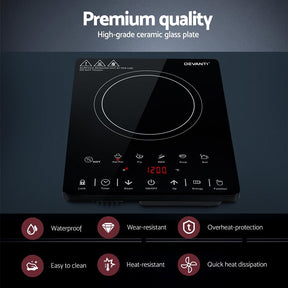 Devanti Electric Ceramic Cooktop 30cm - SportZone.co.nz
