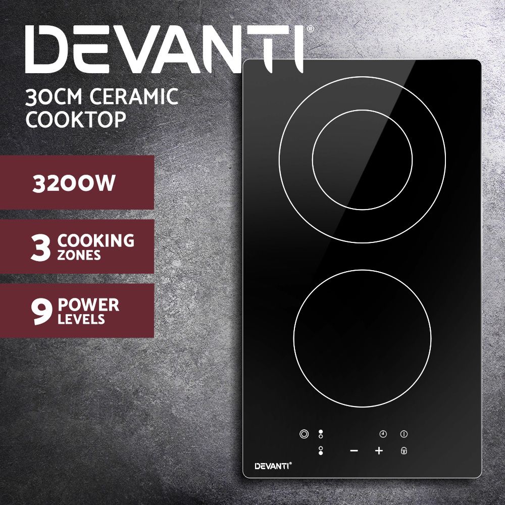 Devanti Electric Ceramic Cooktop 30cm - SportZone.co.nz