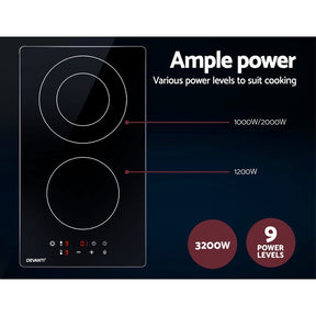 Devanti Electric Ceramic Cooktop 30cm - SportZone.co.nz